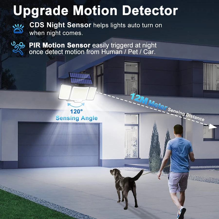 328/348 LED Solar Light – Super Bright Motion Sensor Wall Lamp IP65 Outdoor - Image 6