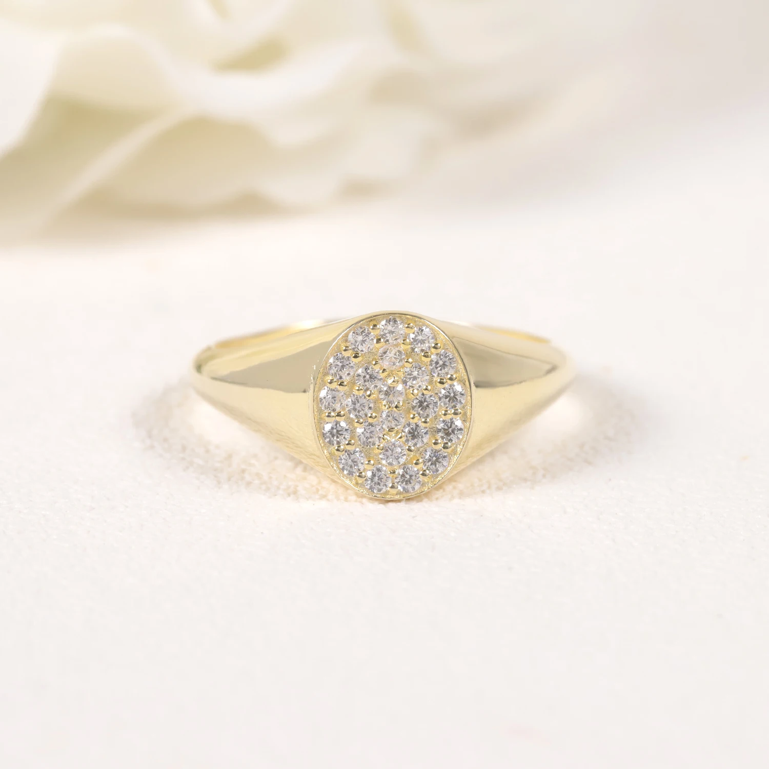 Moissanite Signet Ring – 925 Silver, D Color VVS1, GRA Certified - Image 2