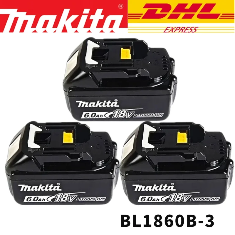 Makita 18V 6000mAh Lithium ion Rechargeable Battery 18v drill Replacement Batteries BL1860 BL1830 BL1850 With DC18RC 3A Charger - Image 7