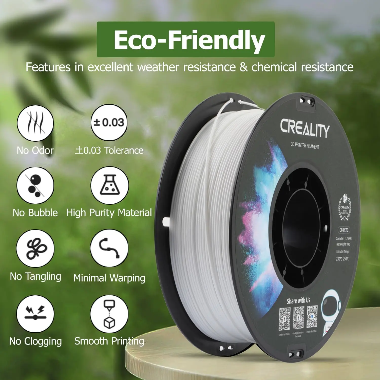 Creality PETG 3D Printer Filament 1.75mm 12 Rolls 1KG/roll Glossy Printing Filaments 3D Printer Materials High Temperature - Image 2