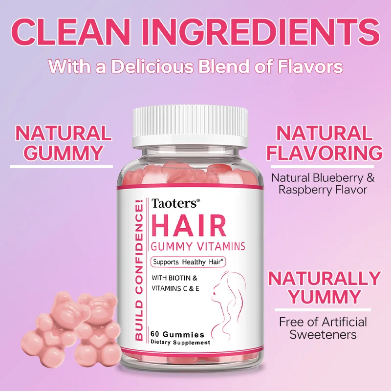 Hair Gummy Vitamins with Biotin – 60 Vegan, Sugar-Free Gummies for Strong, Healthy Hair - Image 5