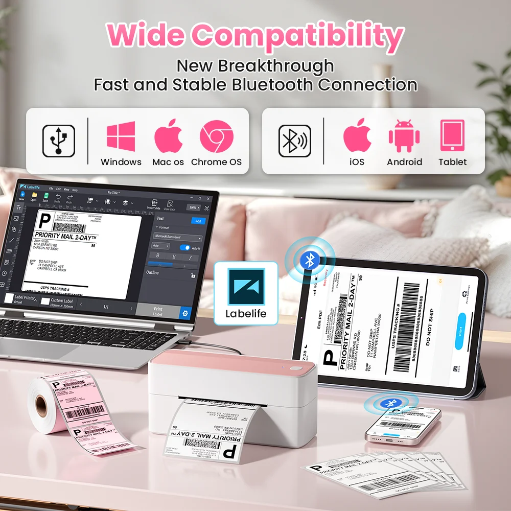 Phomemo 241 Bluetooth Thermal Label Printer Wireless Small Shipping Label Printer 4X6 Compatible with iPhone Android Mac Window - Image 2