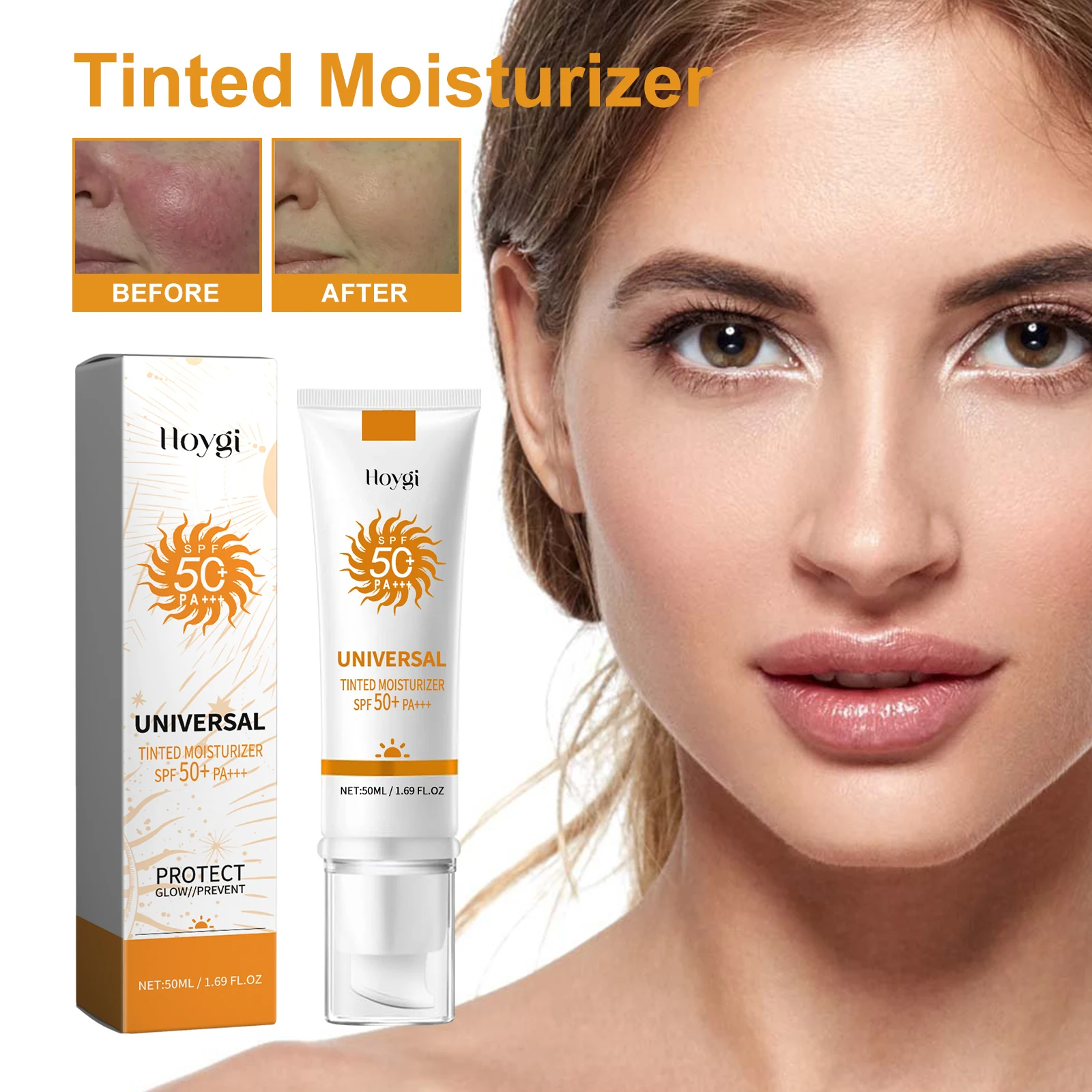 Hoygi Face Sunscreen Foundation Cream SPF50+ – Moisturizing & Skin Repair