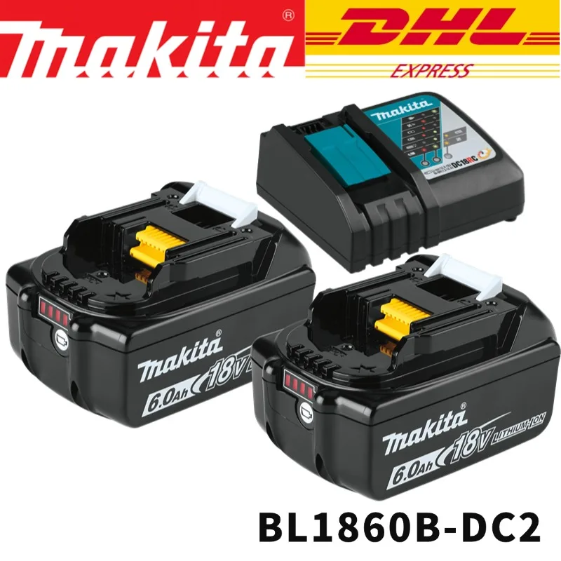 Makita 18V 6000mAh Lithium ion Rechargeable Battery 18v drill Replacement Batteries BL1860 BL1830 BL1850 With DC18RC 3A Charger - Image 13