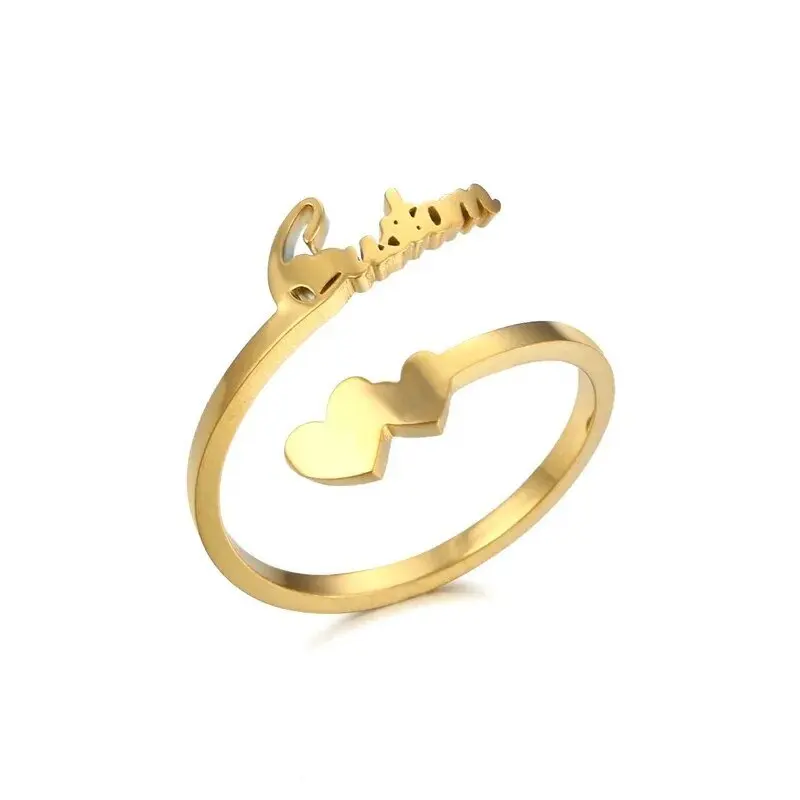 Personalized Adjustable Double Name Ring – Stainless Steel Wedding Gift - Image 13