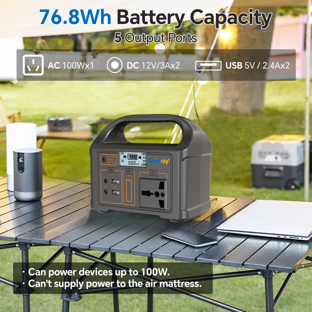 100W Portable Power Station – 24000mAh Solar Generator for Camping & Travel - Image 3
