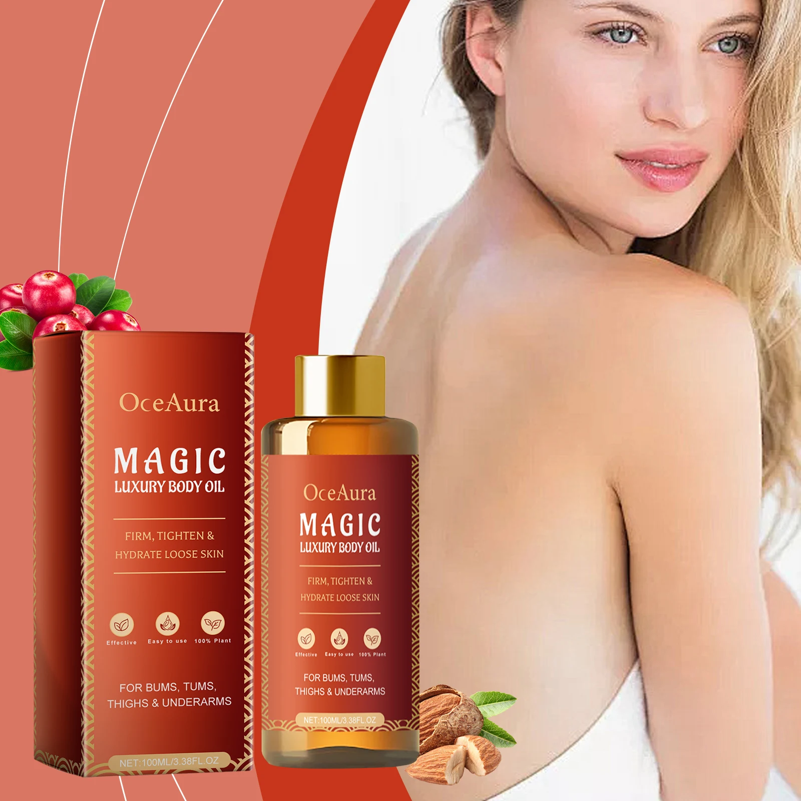 Oceaura 3.38oz Magic Luxury Body Oil – Deep Moisturizing & Nourishing for Dry Skin