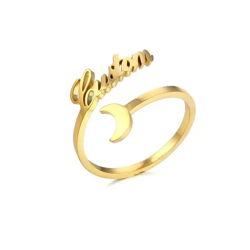 Personalized Adjustable Double Name Ring – Stainless Steel Wedding Gift - Image 10