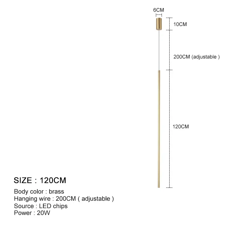 Modern LED Pendant Light – Long Black Hanging Lamp for Dining Room & Bedroom - Image 12