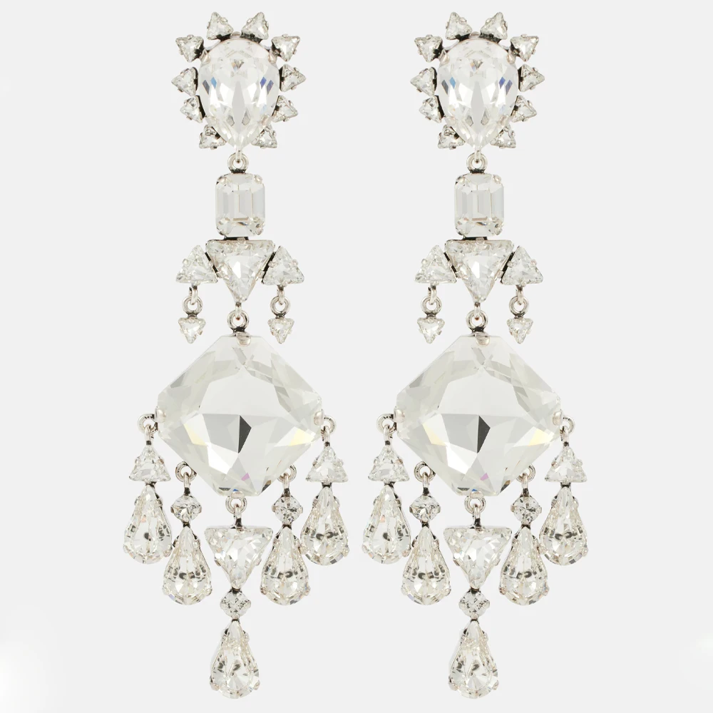 Crystal Drop Clip-On Earrings – Non-Pierced Waterfall Dangle Jewelry - Image 2