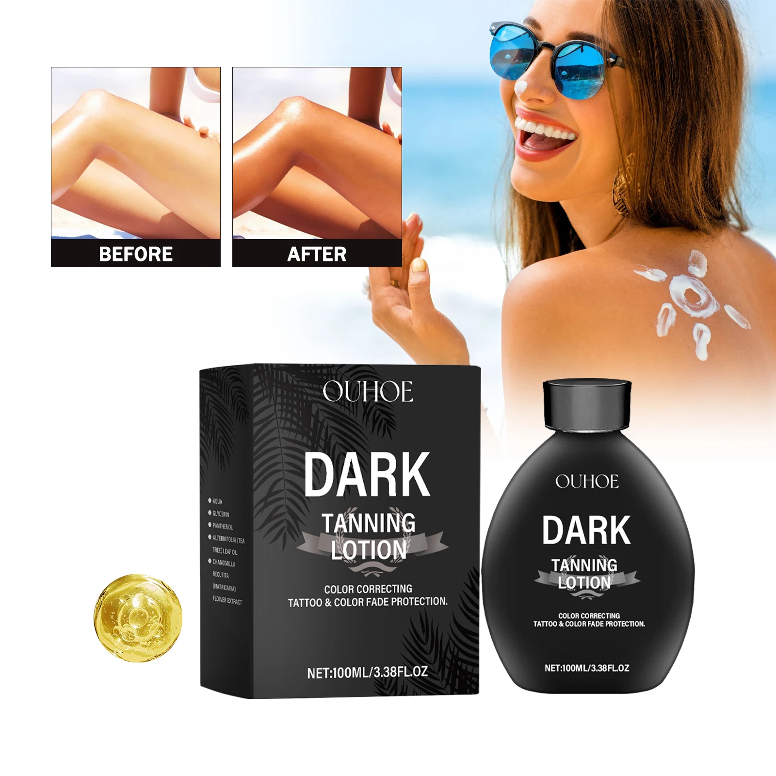 Self Tanning Lotion – Non-Greasy, Quick Absorption, Long-Lasting Dark Glow
