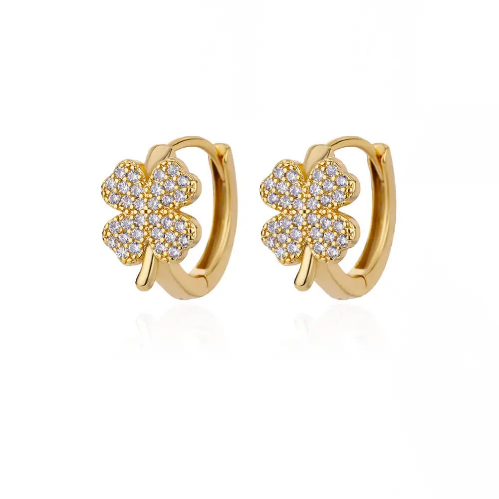 2024 Trending Zircon Colored Flower Hoop Earrings Stainless Steel Luxury Jewelry for Women - Image 24