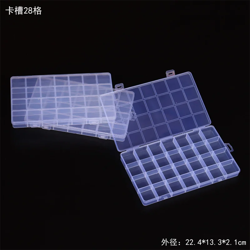 Jewelry Storage Box with 15/24/28 Grids – Transparent Plastic Organizer for Beads & Small Parts - Image 2