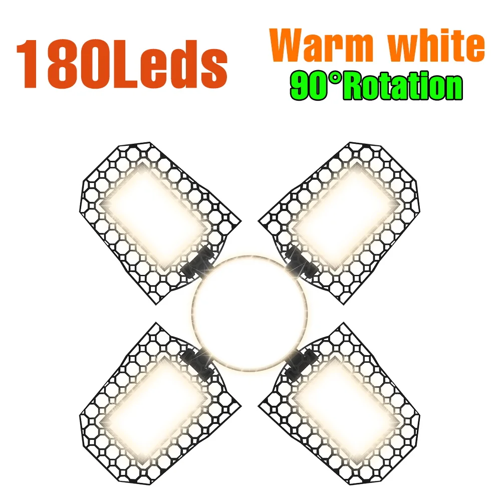 300W LED Garage Light – Deformable Folding Lamp for Workshop & Basement - Image 14