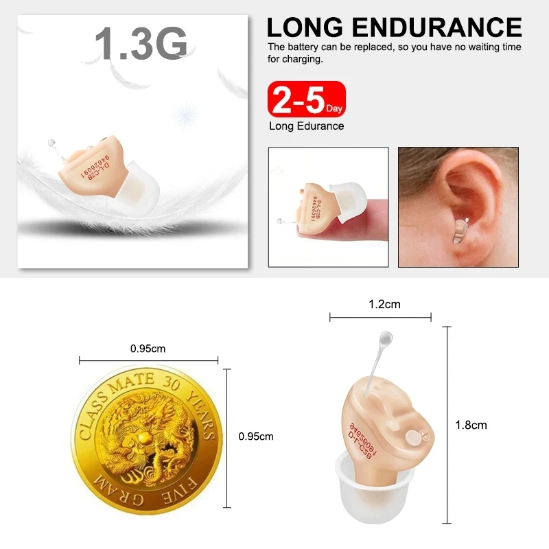 Invisible CIC Hearing Aid – Smart Sound Amplifier with A10 PR70 Battery - Image 2