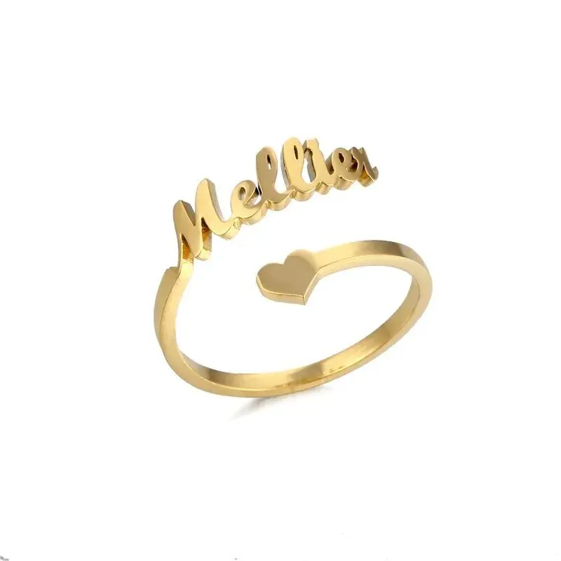 Personalized Adjustable Double Name Ring – Stainless Steel Wedding Gift - Image 8