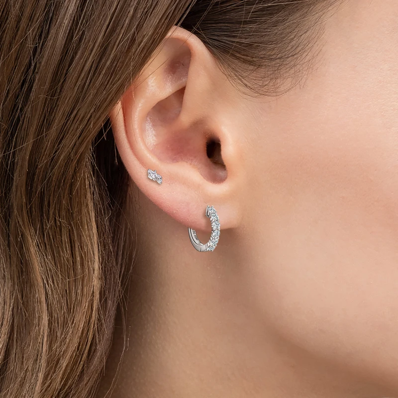 Moissanite Stud Earrings – 925 Silver, D Color VVS1, 1ct - Image 5
