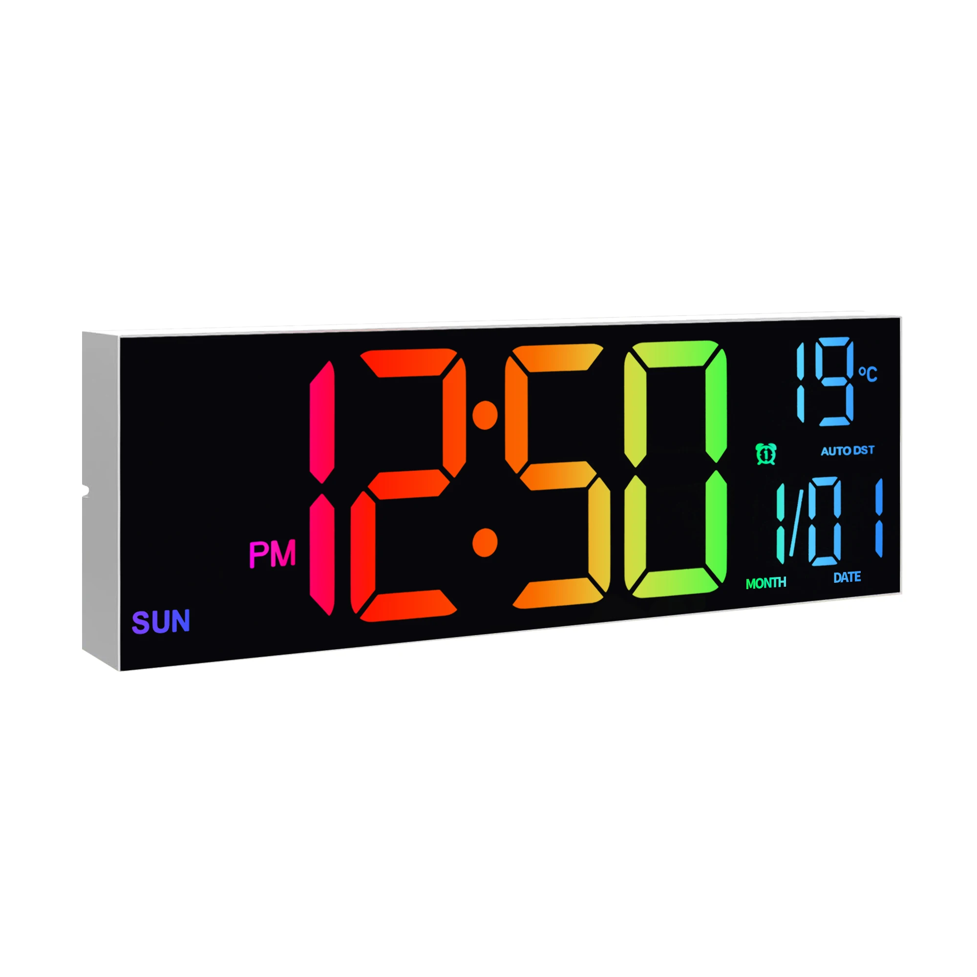 16" Large Digital Wall Clock, Big LED Display with Remote, 8 RGB Color, Alarm, DST, Temperature for Living Room, Kitchen - Image 8