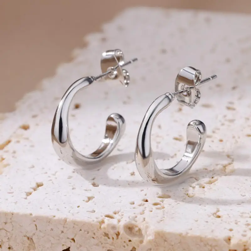 Stainless Steel Gold Hoop & Stud Earrings Set – Women's Aesthetic Jewelry - Image 4