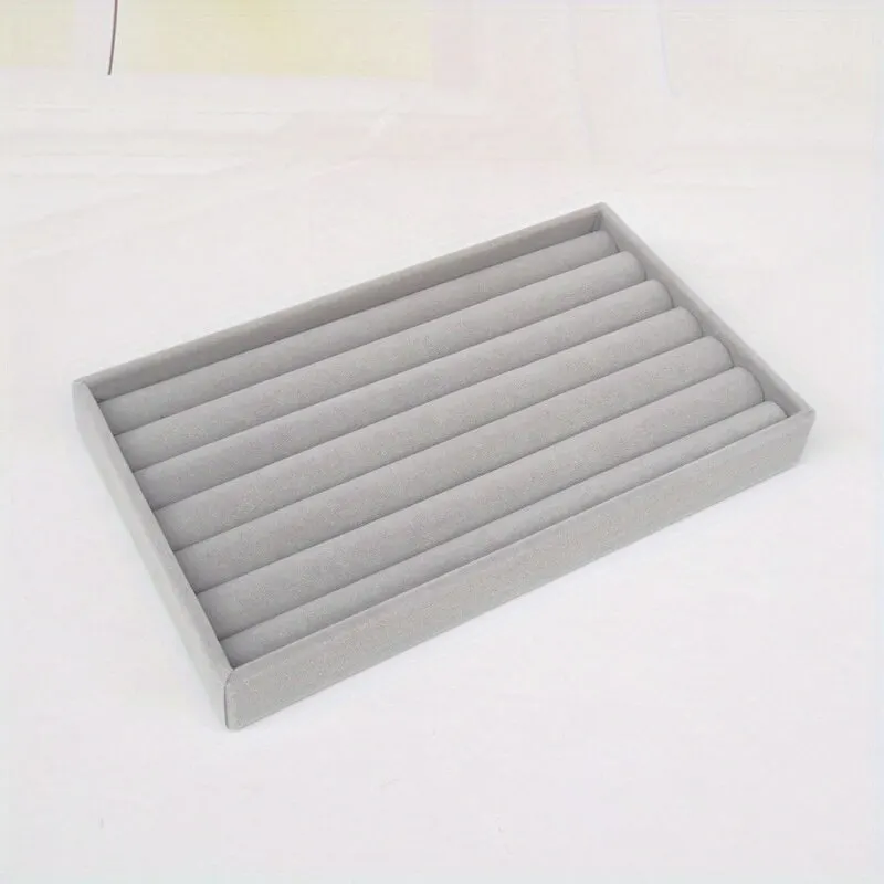 Velvet Jewelry Display Tray Portable Ring Earrings Necklace Organizer Storage Box - Image 3