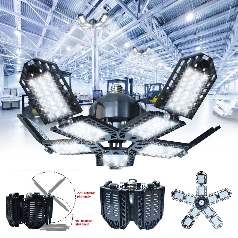 180W E27 LED Garage Light – Foldable 15000LM Ceiling Lamp for Workshop & Home