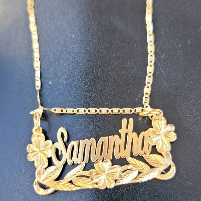 Personalized 18K Gold-Plated Name Necklace – Custom Pendant for Women