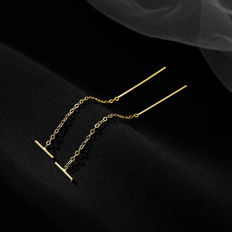 Simple Geometric Square Drop Earrings Women Korean Fashion Gold Line Long Tassel Dangle Jewelry Gift - Image 14