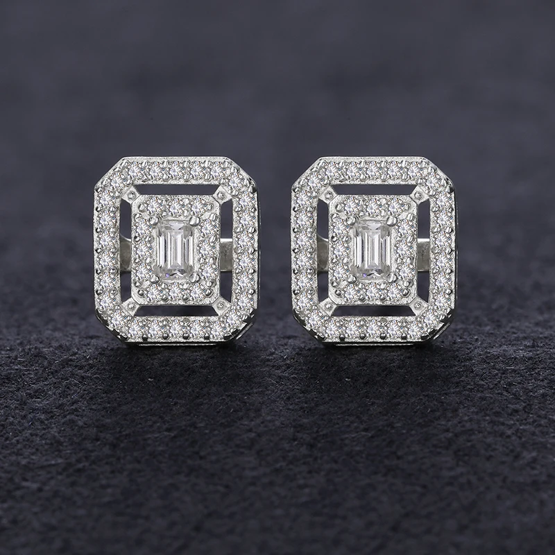 D VVS Moissanite Stud Earrings – S925 Silver, Platinum-Plated, Wedding Jewelry - Image 20