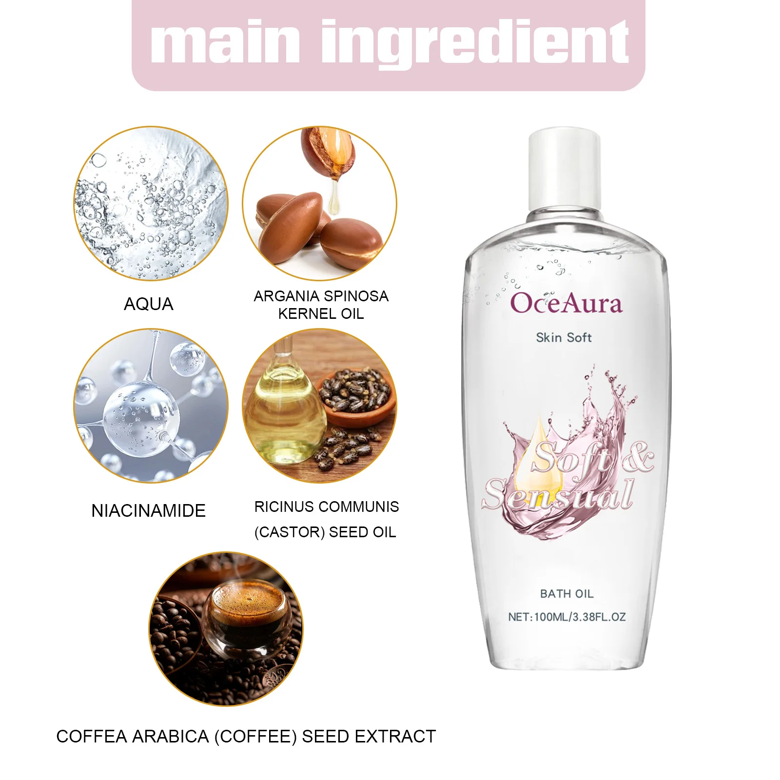 OceAura Body Moisturizing Oil 3.38oz – Deep Care for Dry Skin, Hydrating & Brightening - Image 2