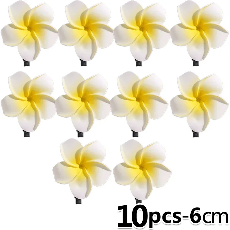 Plumeria Flower Hair Clips Women Girls Side Bangs Barrette Hawaiian Wedding Party Hairpins - Image 14