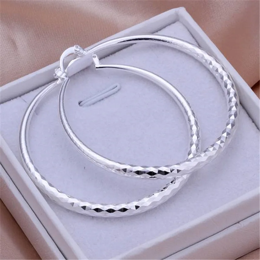 925 Sterling Silver 5CM Circle Hoop Earrings for Women – Wedding & Party Jewelry