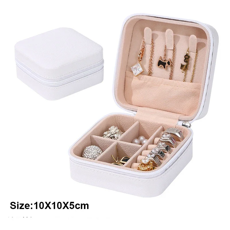 Portable Mini Jewelry Storage Box Travel Home Earrings Necklace Ring Display Case - Image 5