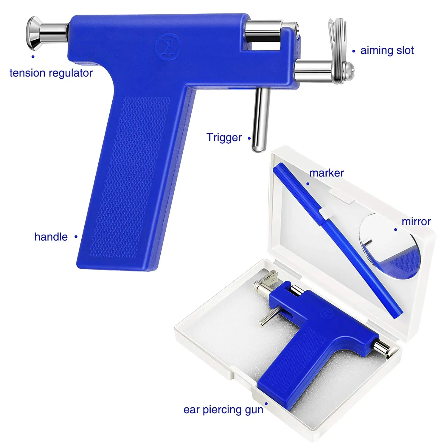 Professional Ear Piercing Gun Tool Set 98pcs Ear Studs Steel Ear Nose Navel Body Piercing - Image 4