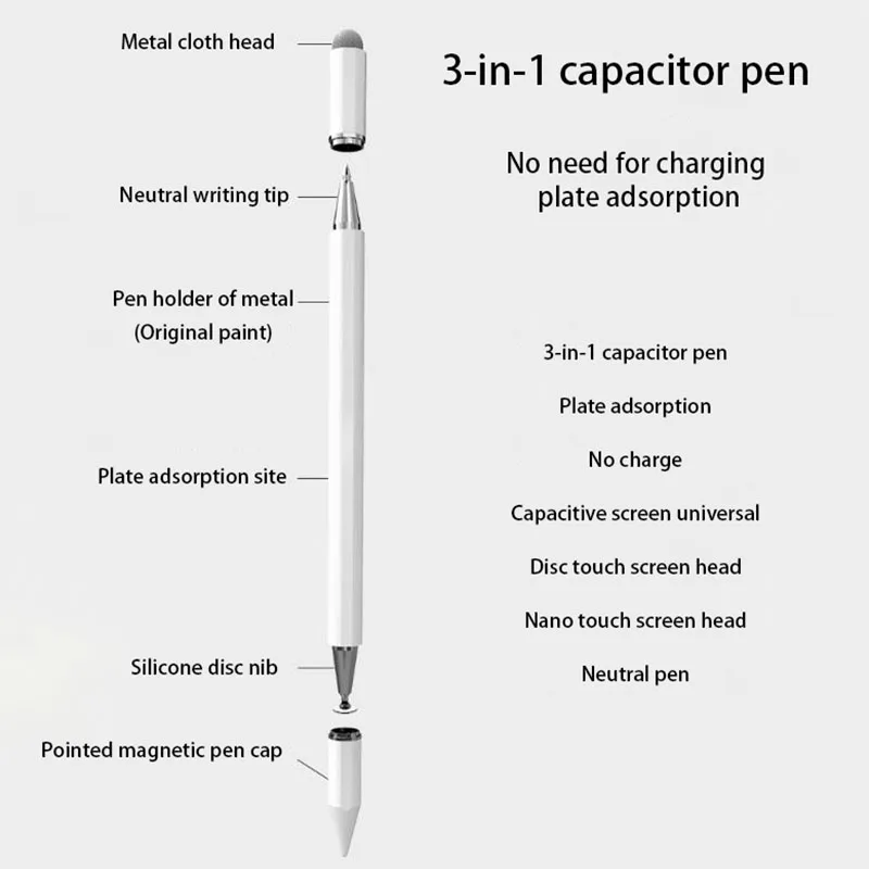 Capacitive Pen 3-in-1 Magnetic Touch Screen Pen Compatible With Mobile Tablet Ipad Universal Android Apple Huawei - Image 5