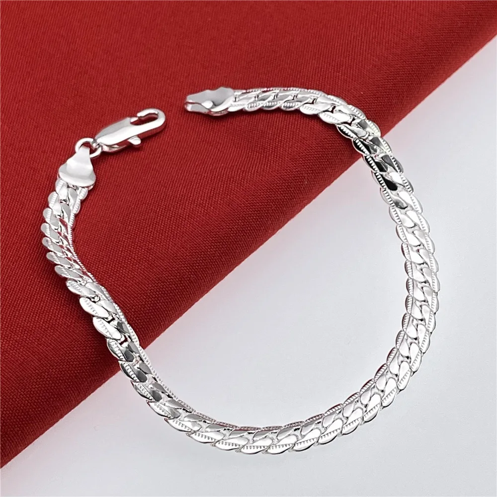 20-60cm Silver Luxury Brand 6mm Necklace Chain Women Men Fashion Wedding Engagement Jewelry - Image 4