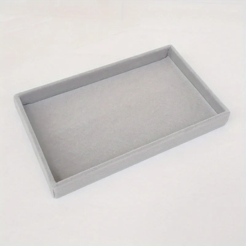 Velvet Jewelry Display Tray Portable Ring Earrings Necklace Organizer Storage Box - Image 10
