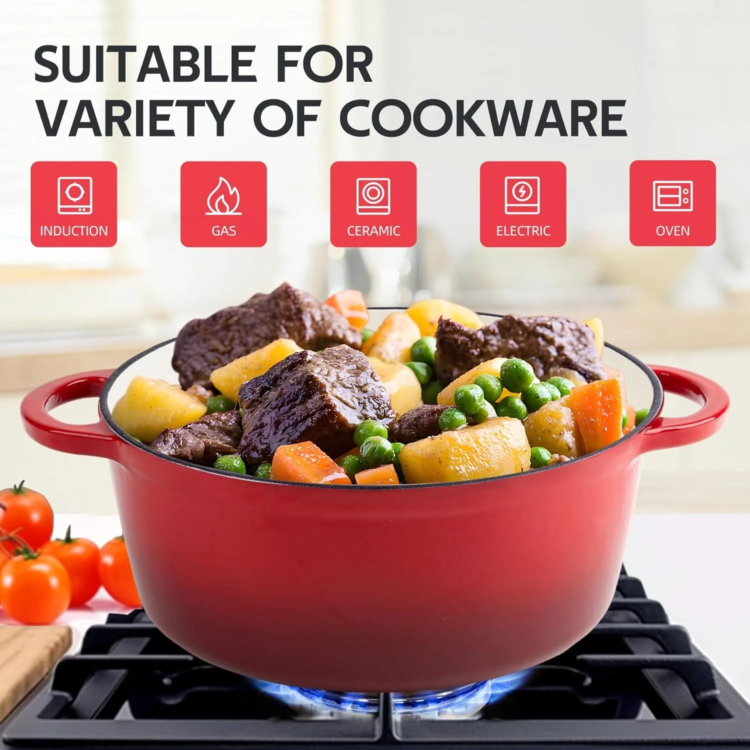 Enameled Cast Iron Dutch Oven 3 Qt – Oven & Dishwasher Safe, Heavy‑Duty - Image 6