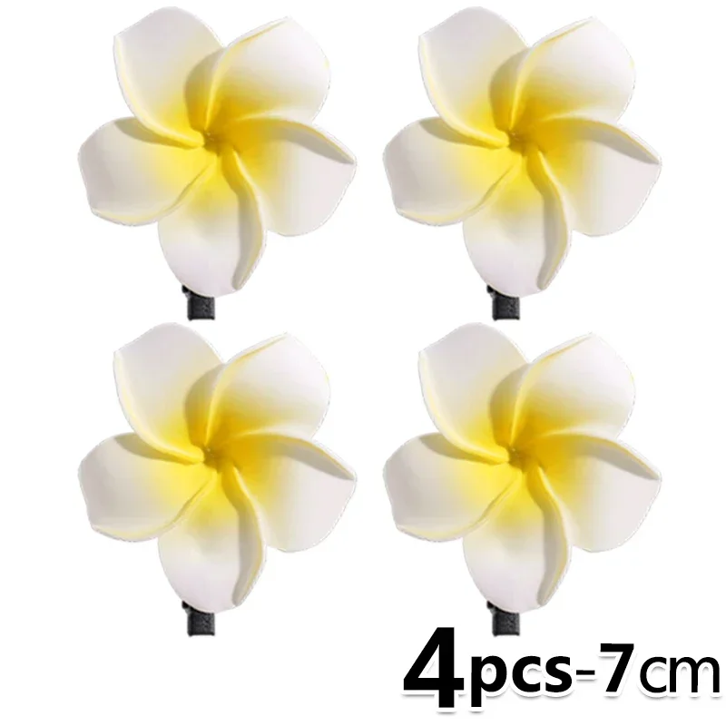 Plumeria Flower Hair Clips Women Girls Side Bangs Barrette Hawaiian Wedding Party Hairpins - Image 9