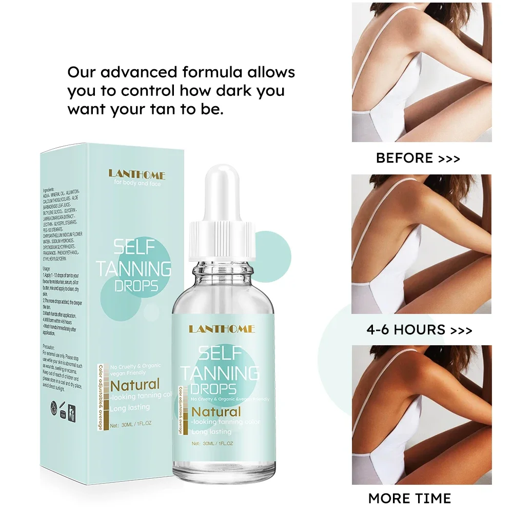 30ml Self-Tanning Drops – Sunless Tanner for Natural-Looking Body Skin Care - Image 3