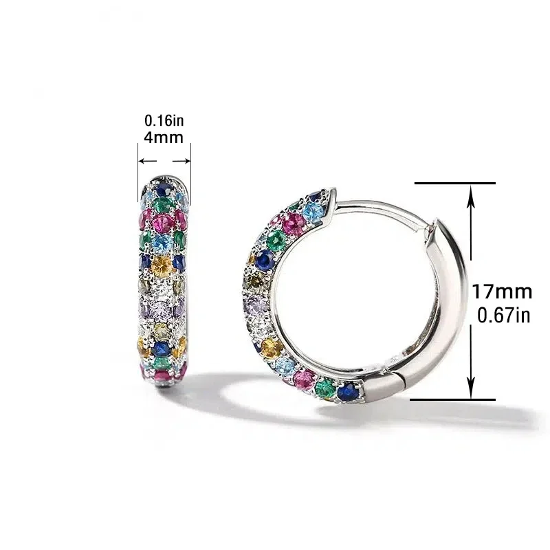 Colorful Crystal Round Earrings – Trendy Fashion Jewelry for Women - Image 3