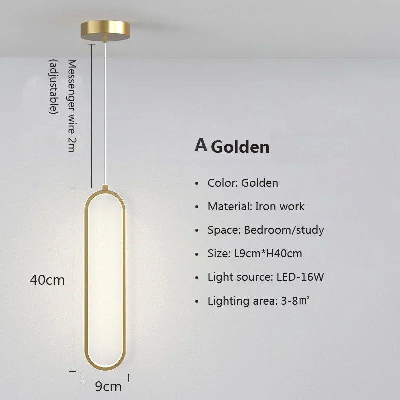 Modern LED Pendant Light – Minimalist Gold/Black Chandelier for Living Room - Image 7