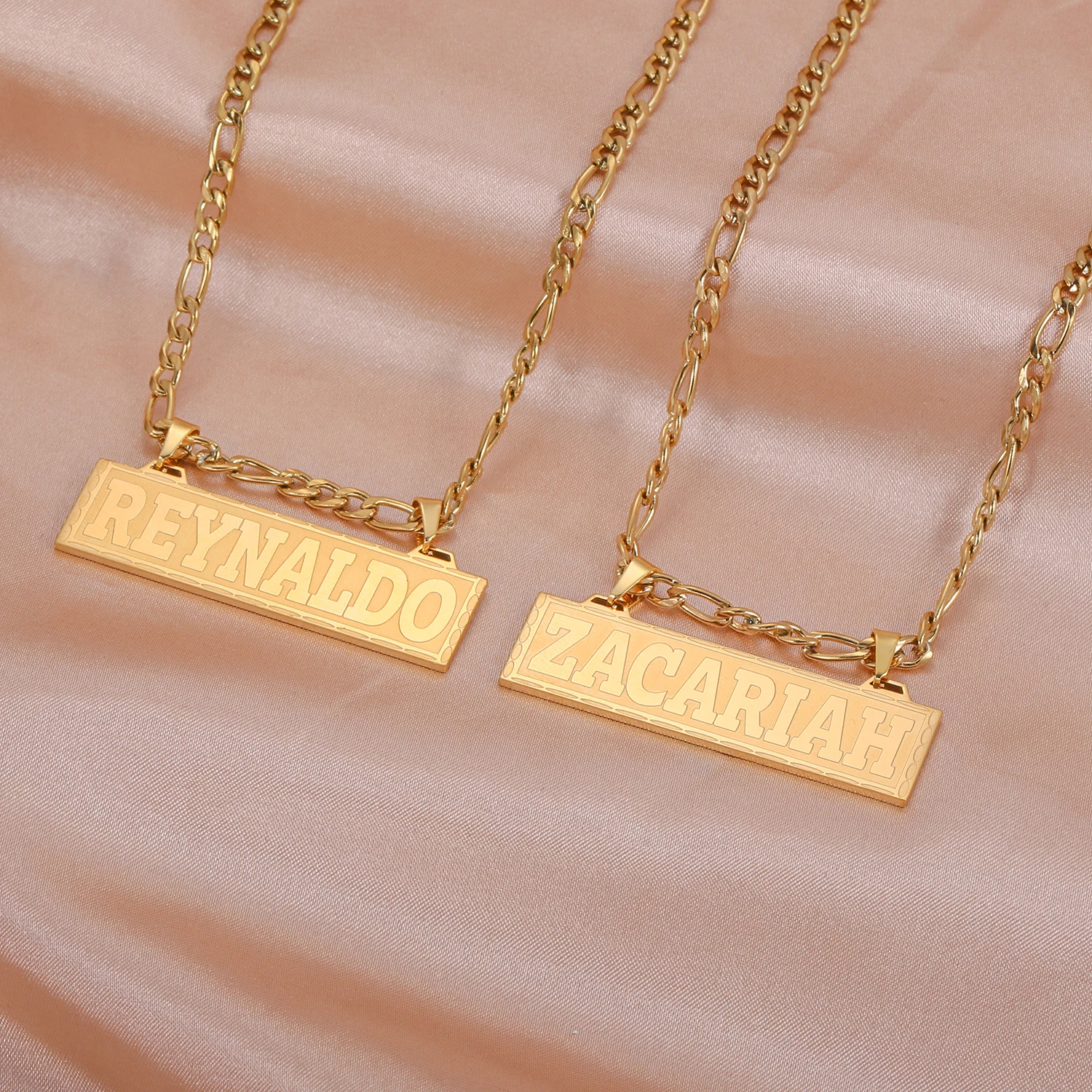Custom Name Necklace Gold Pendant Personalized Stainless Steel Bar Jewelry Gift for Men Women - Image 2