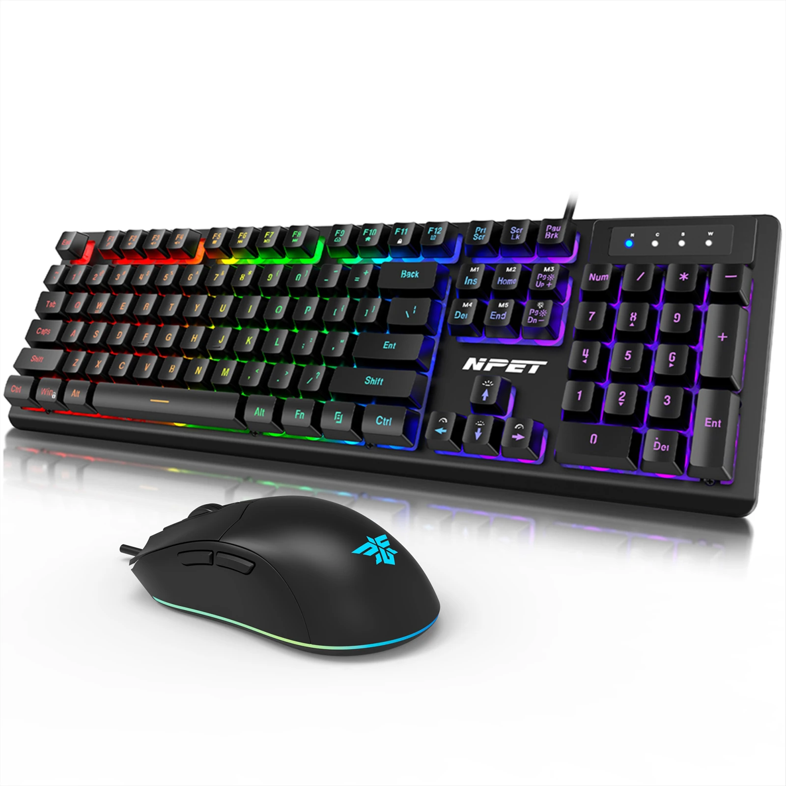 NPET K10V3 Gaming Keyboard, 104 Keys Wired, with RGB Backlit, for Windows Laptop PC black - Image 10