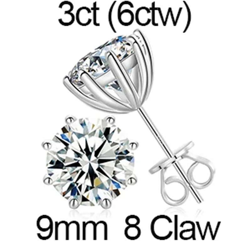 D VVS Moissanite Stud Earrings – S925 Silver, Platinum-Plated, Wedding Jewelry - Image 15
