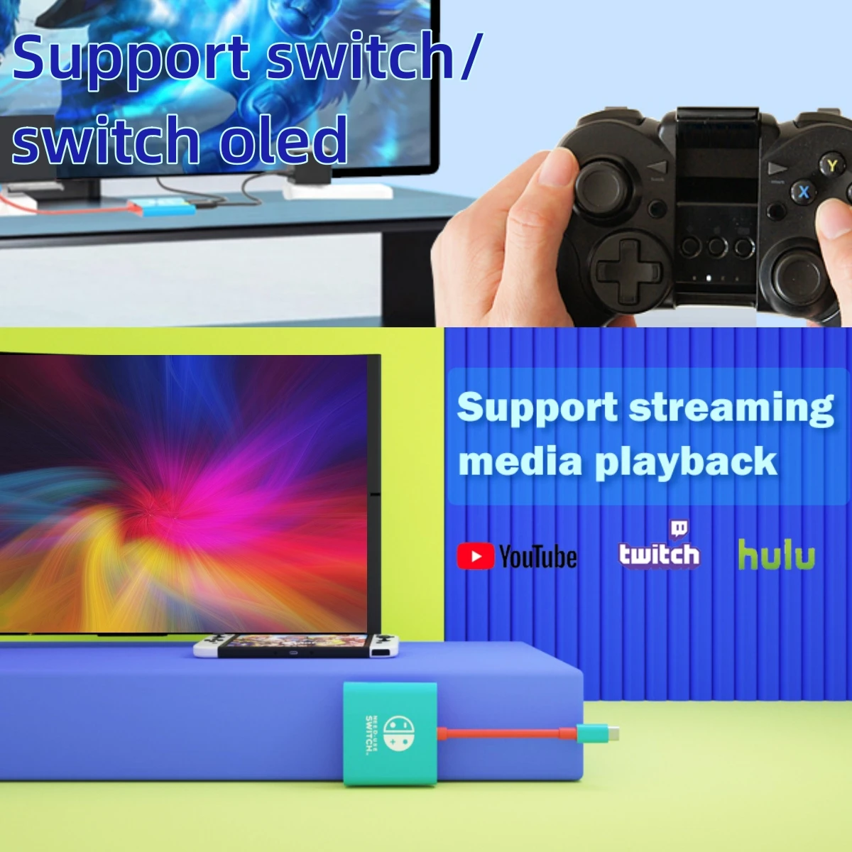Gopala Portable TV Dock Charging Docking Station with HDMI and USB 3.0 Port Replacement Base Dock Set for Nintendo Switch OLED - Image 4
