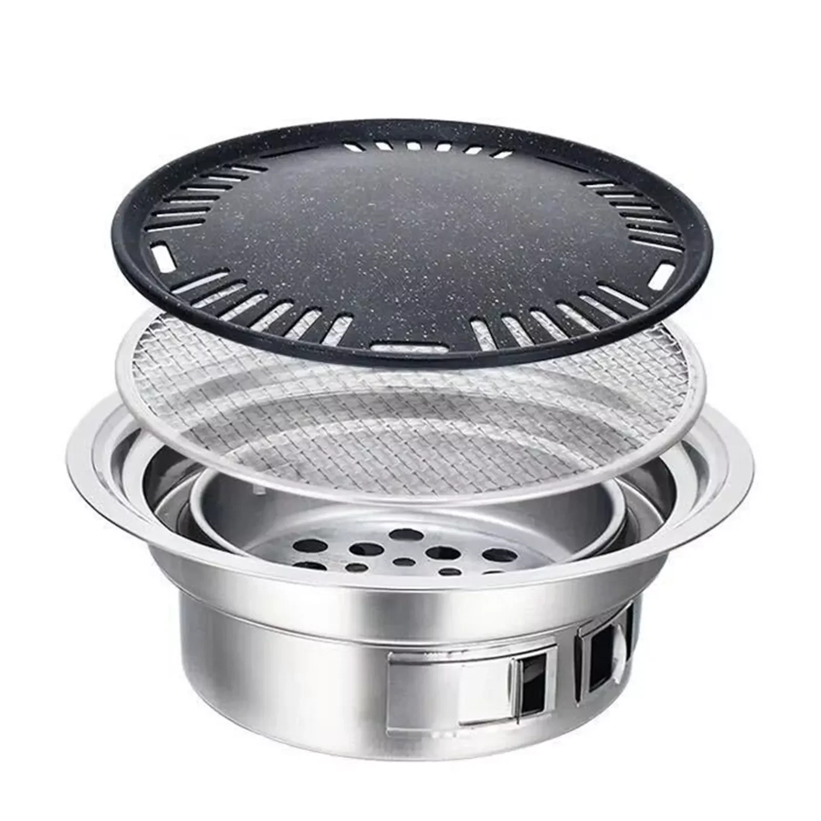 Portable Stainless Steel Hibachi Grill – Japanese‑Korean Charcoal BBQ Tabletop - Image 3