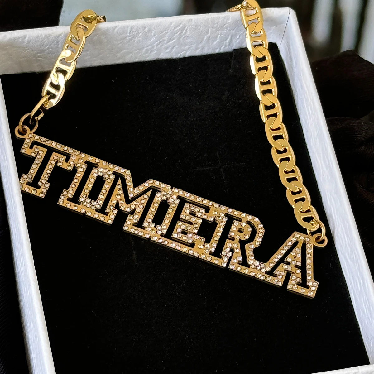 Custom Name Necklace Personalized Hollow Diamond Letters Hip Hop Jewelry Gift - Image 2