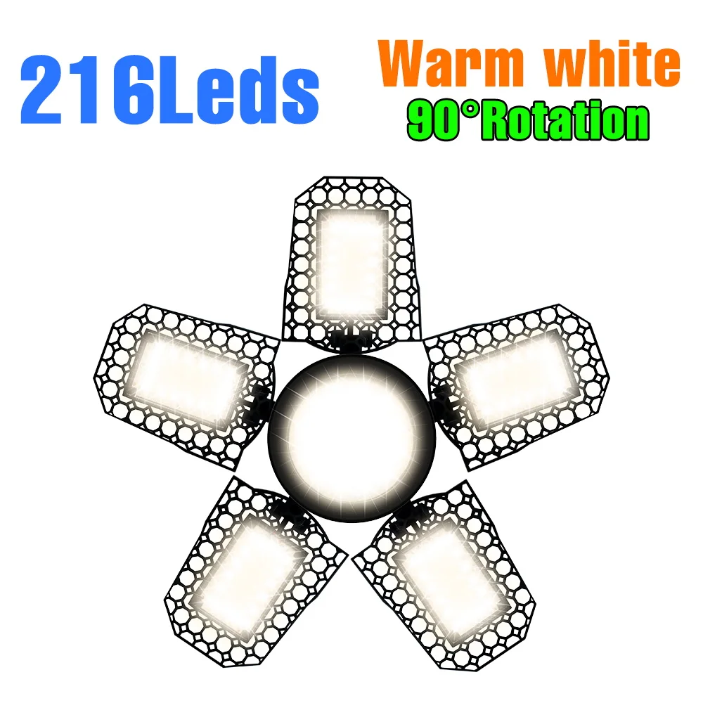 300W LED Garage Light – Deformable Folding Lamp for Workshop & Basement - Image 15