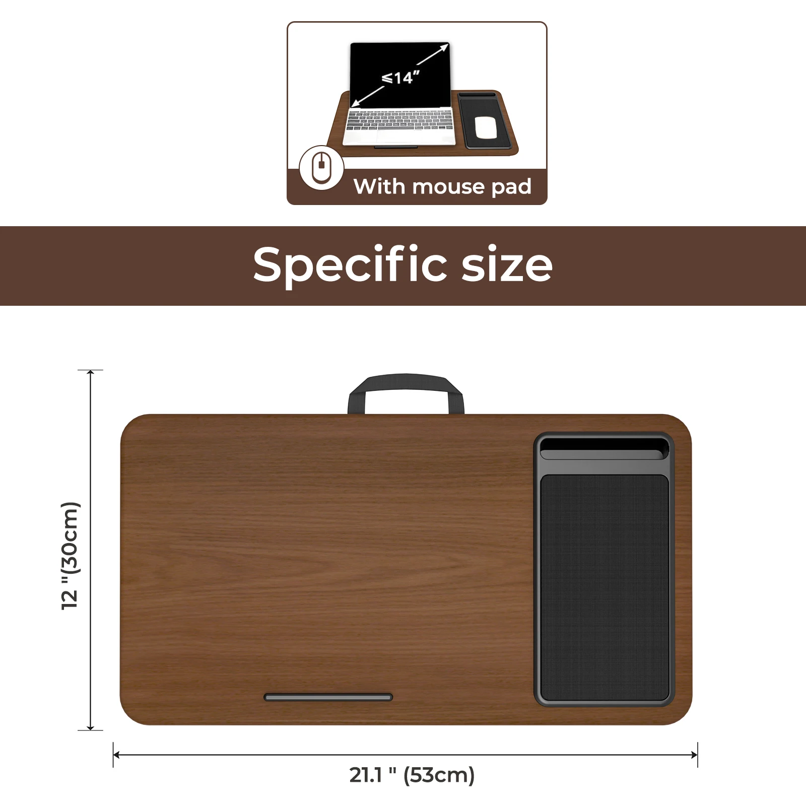 Lap Desk Home Office Pro Mouse Pad and Phone Holder 21.1x12inch Anti-Slip Strip PORTABLE LIGHTWEIGHT for Bed Sofa Couch Travel - Image 10