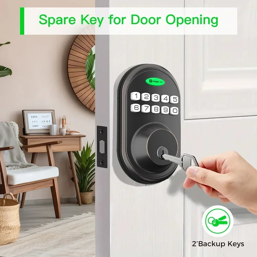 Fingerprint & Touchscreen Keyless Smart Lock – Keypad, One‑Touch & Remote Control - Image 2